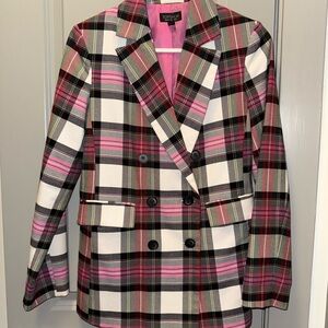 Topshop Multicolor Plaid Blazer